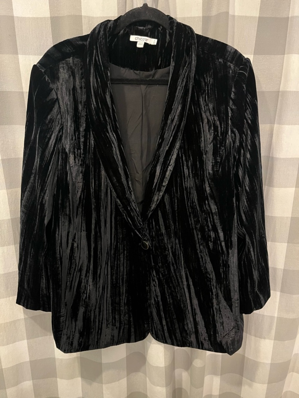 Chico's Black Velvet Blazer Jacket